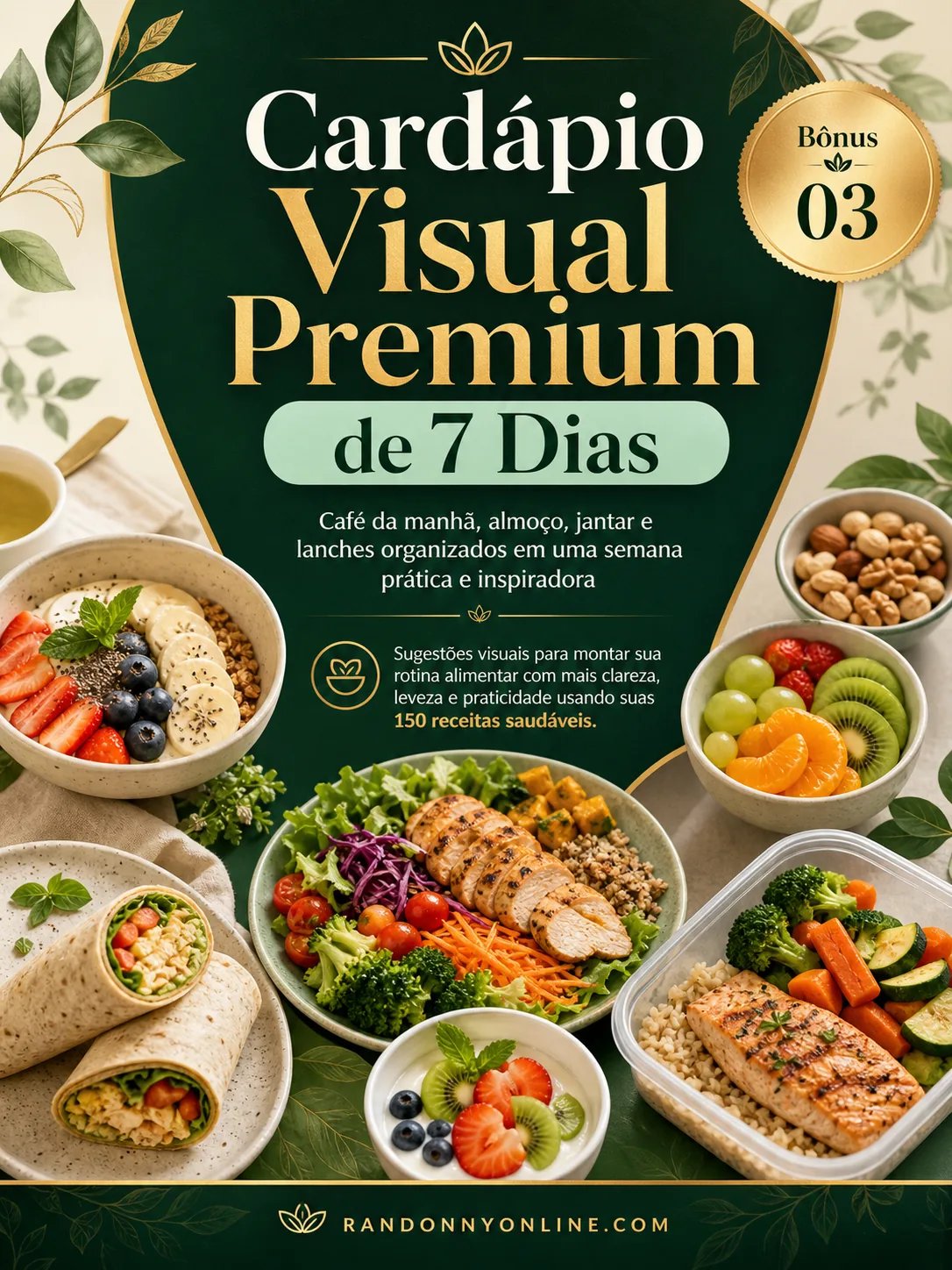 Bônus 3: Cardápio Visual Premium de 7 Dias