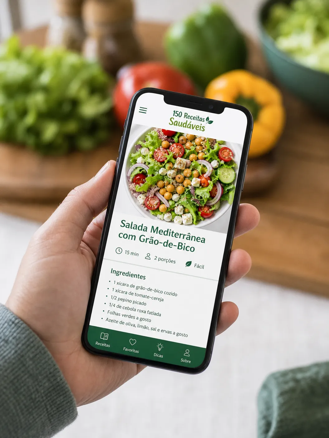 Receita saudável no celular — acesso em qualquer lugar