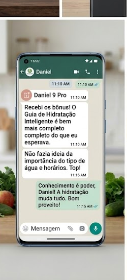 Mensagem sobre hidratação e horários